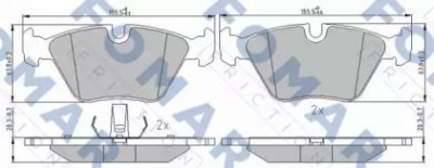 FOMAR FRICTION fo927381 -  Комплект тормозных колодок, дисковый тормоз